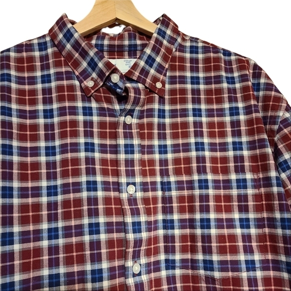 Old Navy XXL red blue plaid buttoned down long-sleeved shirt westerncore - Picture 4 of 14